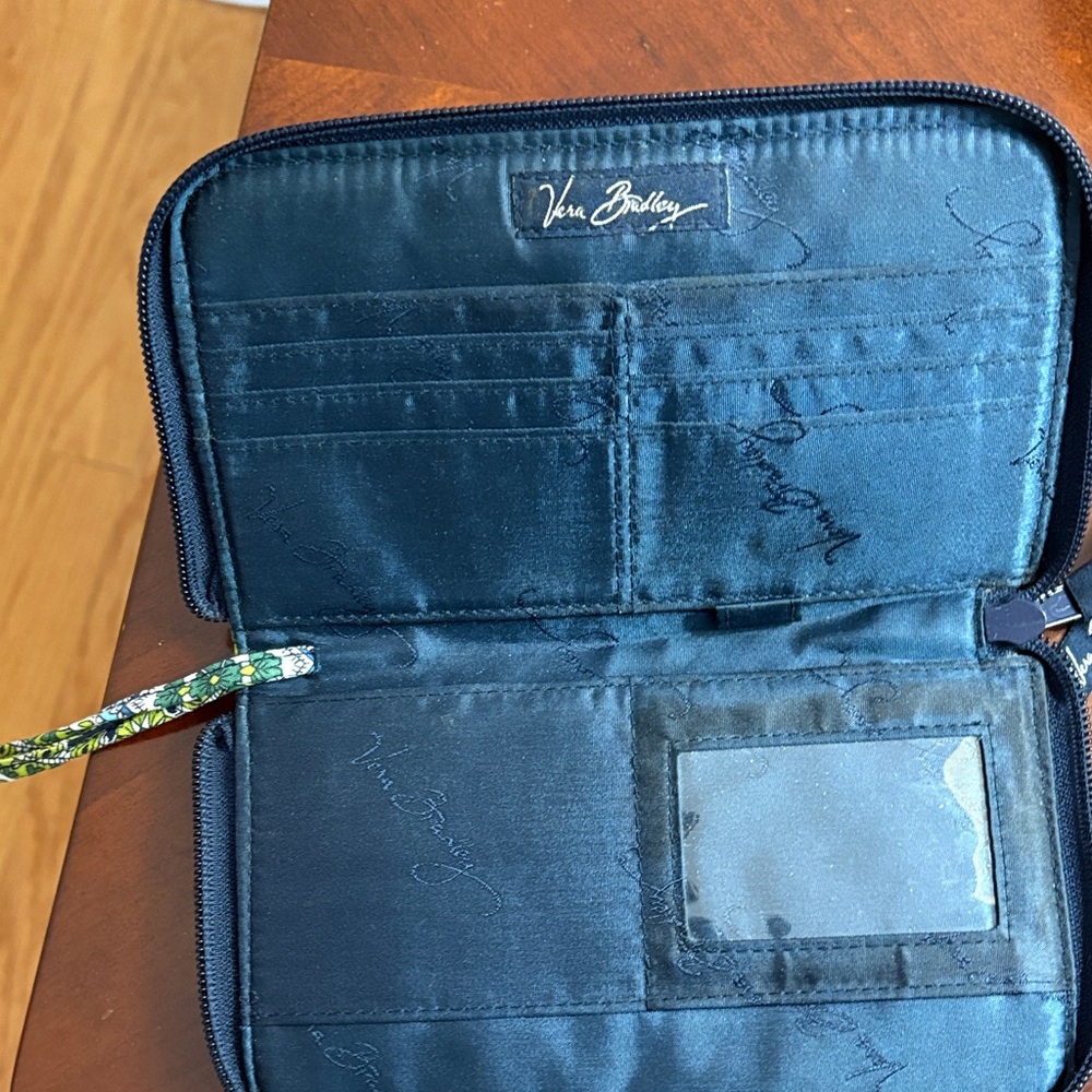 Vera Bradley Black Zip-Around Wallet with Floral Wristlet